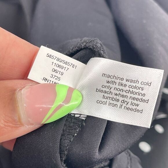 Lane Bryant Polka Dot Chiffon Fit & Flare Dress 16 Keyhole Neck Elastic Waist - Picture 15 of 17